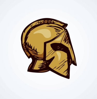 Spartalı kask. Vektör çizim