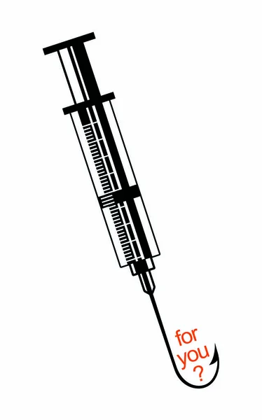 Addict syringe. Vector drawing — Stock Vector