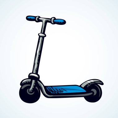 Tekme scooter. Vektör çizim