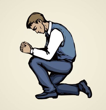 Vector image of the praying person clipart