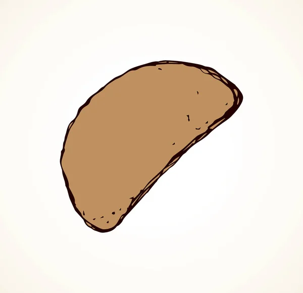 Pedaço de pão. Desenho vetorial — Vetor de Stock