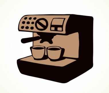 Kahve makinesi. Vektör çizim