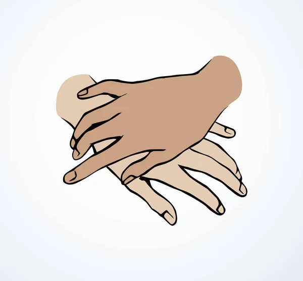 Ontspannen hand. Vector tekening — Stockvector