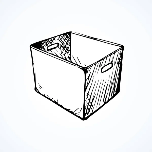 Boîte en carton. icône de dessin vectoriel — Image vectorielle