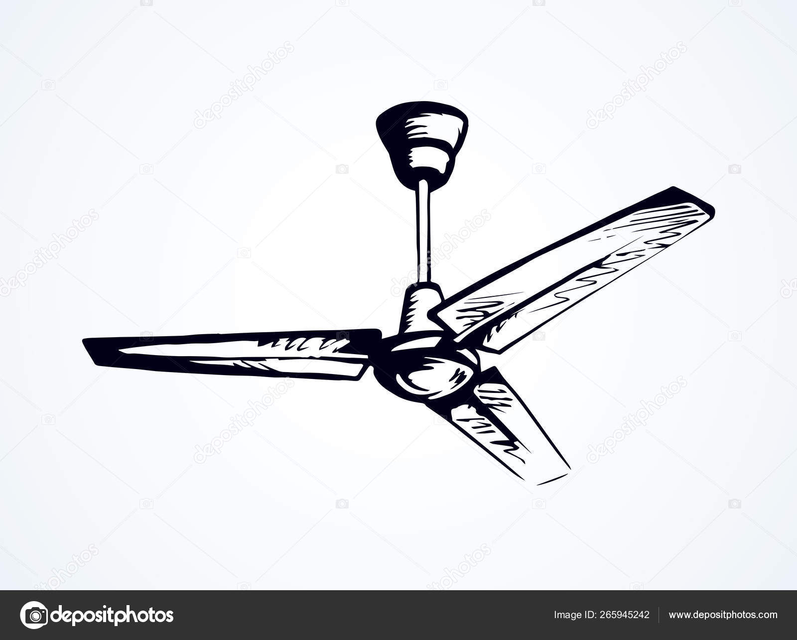 Ceiling Fan Vector Drawing Stock Vector C Marinka 265945242