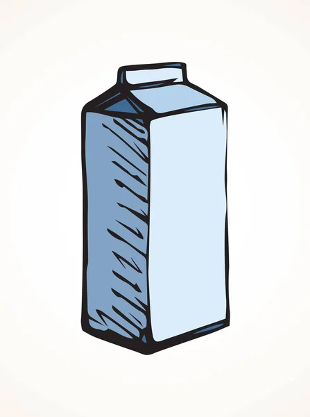 Envase de leche de cartón. Dibujo vectorial — Vector de stock