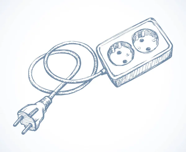 Buchse und Stecker. Vektorzeichnung — Stockvektor