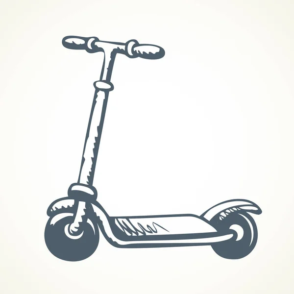 Pontapé de scooter. Desenho vetorial — Vetor de Stock
