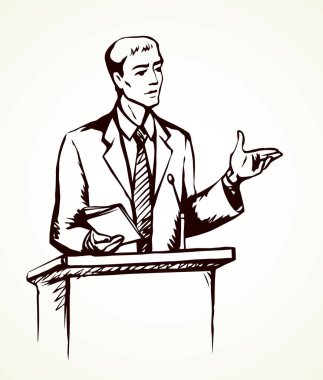 Podyum hoparlördür. Vektör çizim