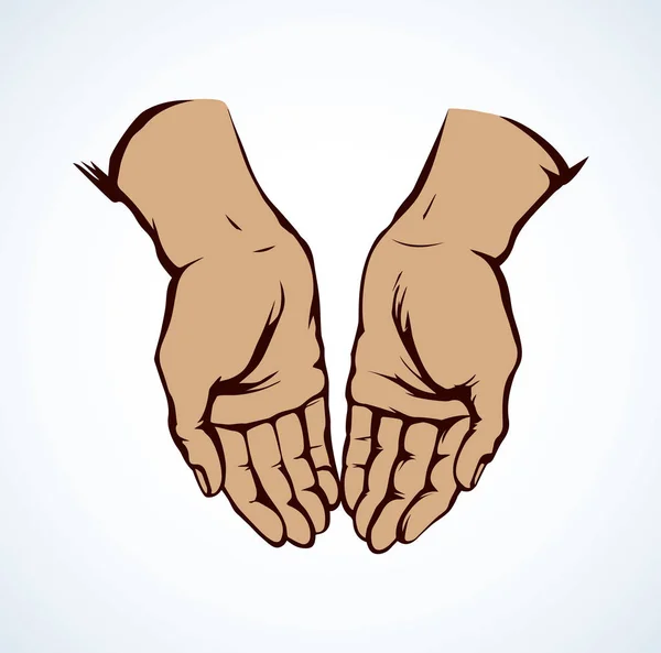 Praying hands. Vector drawing — Stock Vector
