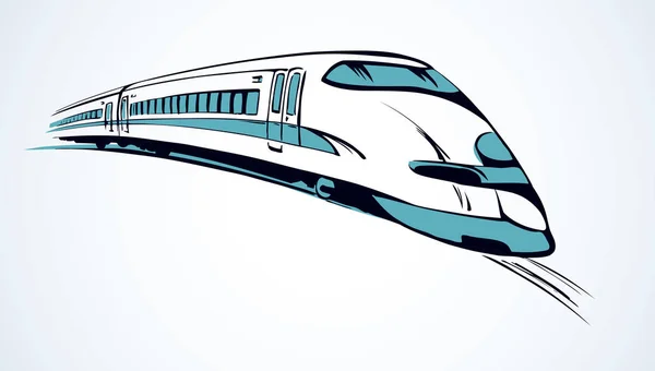Tren rápido. Boceto vectorial — Archivo Imágenes Vectoriales