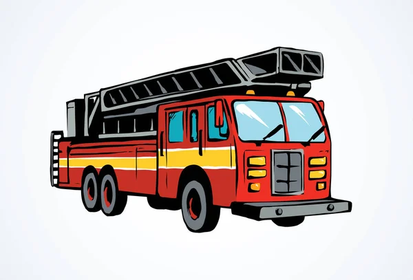 Camión de bomberos. Dibujo vectorial — Vector de stock