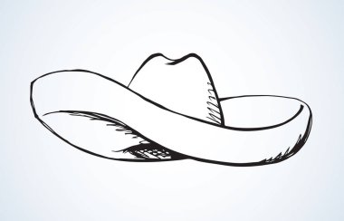 Meksika sombrero şapkası. Vektör çizimi