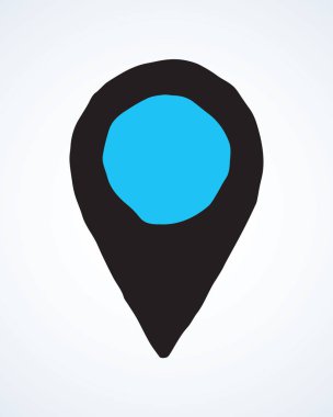 Sketched gps sign. Vector drawing vector