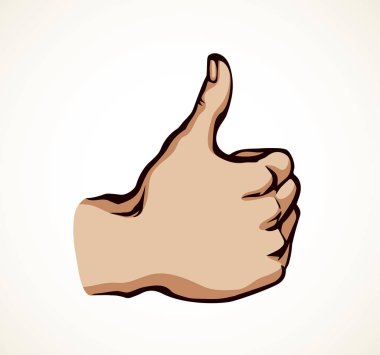 Başparmak yukarı. Tabela mükemmel. Vektör çizimi