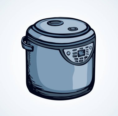 Düdüklü tencere. Vektör çizim makinesi