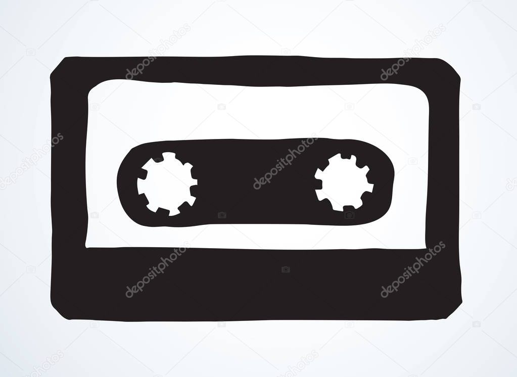 Cassette. Vector drawing