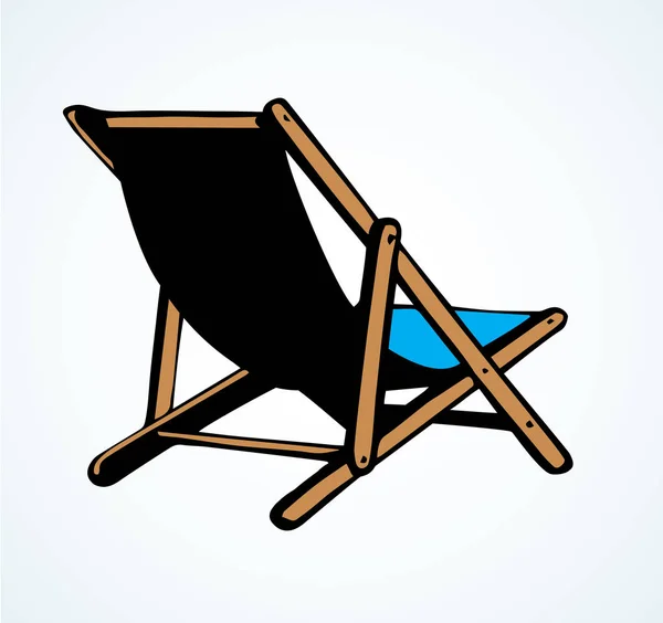 Chaise de plage. Dessin vectoriel à main levée — Image vectorielle