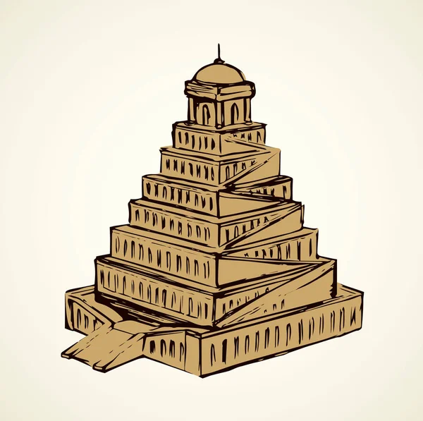 Turm zu Babel. Vektorzeichnung — Stockvektor