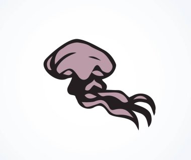 Denizanası Vintage vektör çizimi