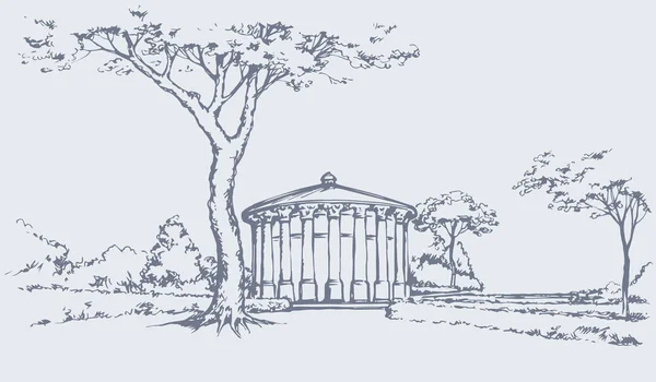Palace Park. Dibujo vectorial — Archivo Imágenes Vectoriales