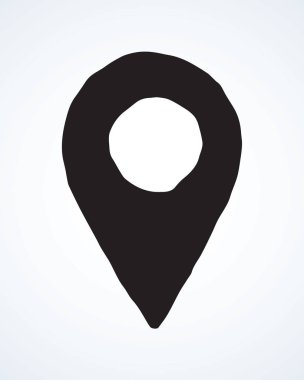 Sketched gps sign. Vector drawing vector