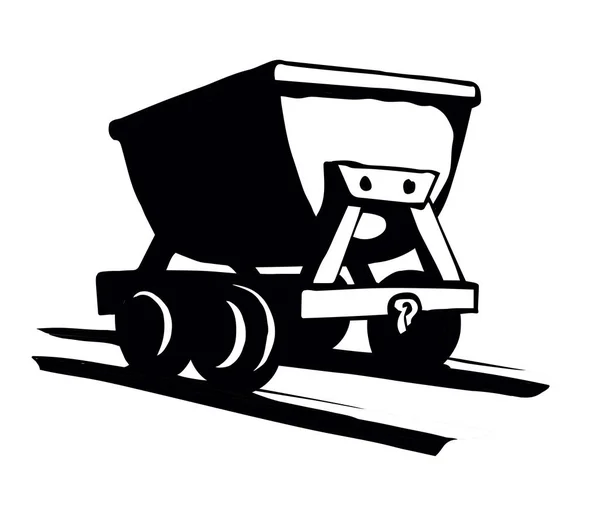O carrinho do mineiro de ferro. Desenho vetorial — Vetor de Stock