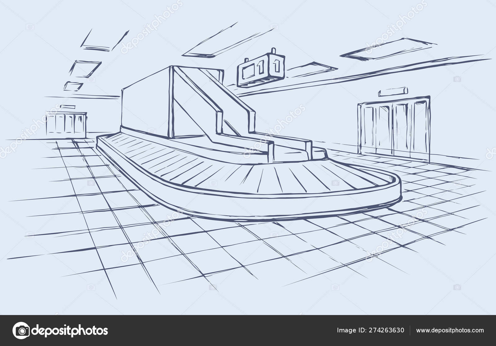 Point of checking luggage in airport. Vector drawing Stock Vector Image by ©Marinka #274263630 Point of checking luggage in airport. Vector drawing Stock Vector Image by ©Marinka #274263630