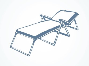 Plaj sandalyesi. Vektör serbest el çiziminin