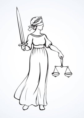 Adalet sembolü. Vektör çizim