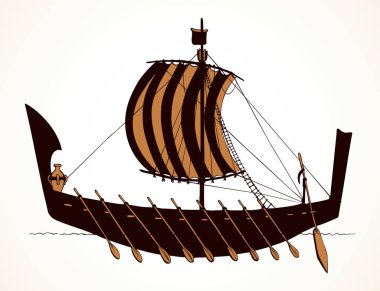 vektör çizim. Antik Fenike gemi