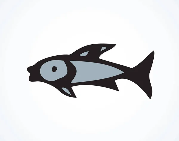 Du poisson. signe d'icône de dessin vectoriel — Image vectorielle