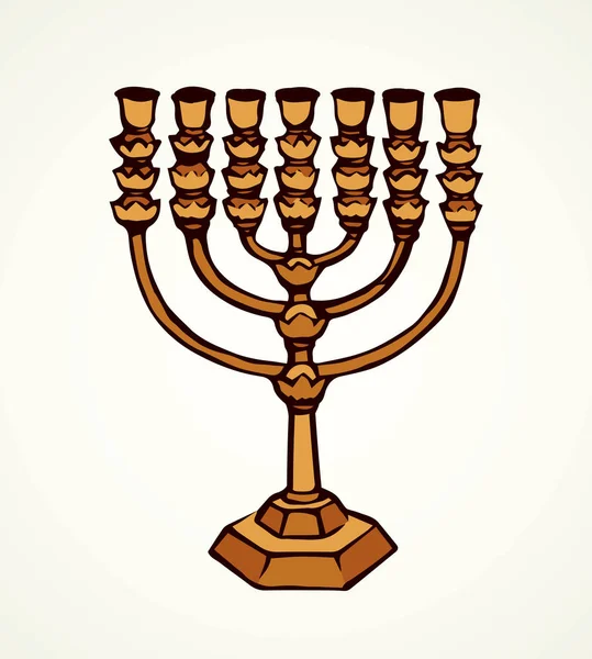 Menorah. Vektorritning — Stock vektor