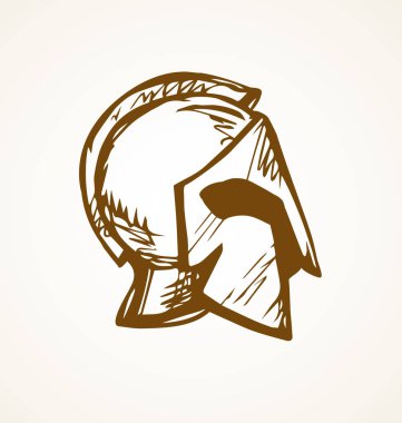 Spartalı kask. Vektör çizim