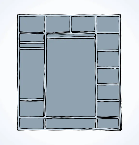 Planken kast. Vector tekening — Stockvector