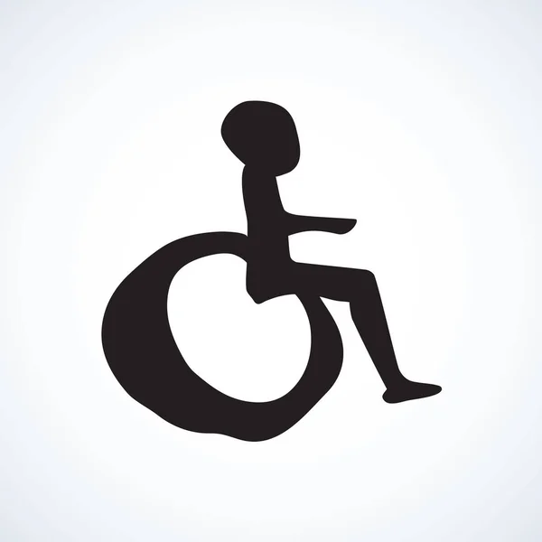 Disabili nel passeggino. Disegno vettoriale — Vettoriale Stock