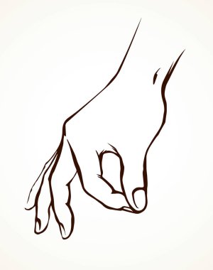 Bir el bir tutam tuz tutuyor. Vektör çizimi