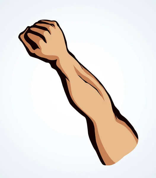 Hand with an elongated fist. Vector drawing — Stock Vector