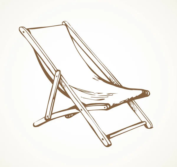 Chaise de plage. Dessin vectoriel à main levée — Image vectorielle