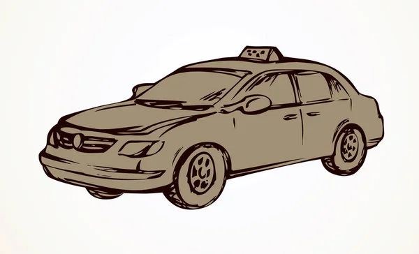 Un taxi. Dessin vectoriel — Image vectorielle