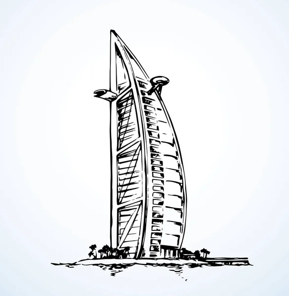 Burj Al Arab Vektör çizim — Stok Vektör