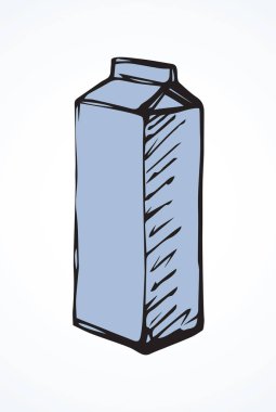 Karton süt ambalajı. Vektör çizimi