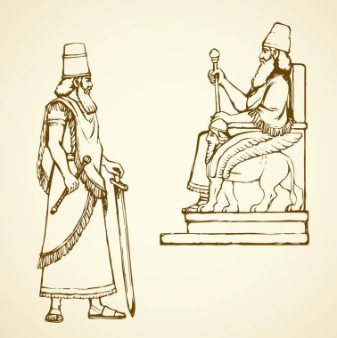 Nebuchadnezzar altın idolü. Vektör çizim