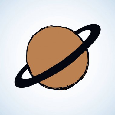 Satürn. Vektör çizim