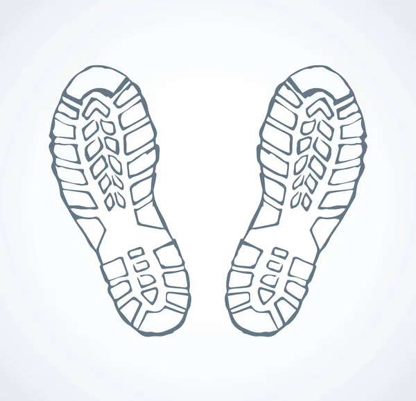 Pegadas de sapatos. Desenho vetorial — Vetor de Stock