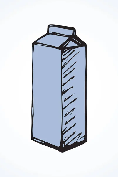 Envase de leche de cartón. Dibujo vectorial — Vector de stock