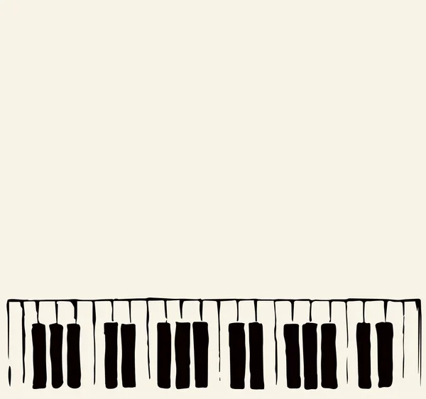 Llaves de piano. Dibujo vectorial — Vector de stock