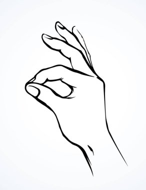 El tıklama verir. Vektör çizimi