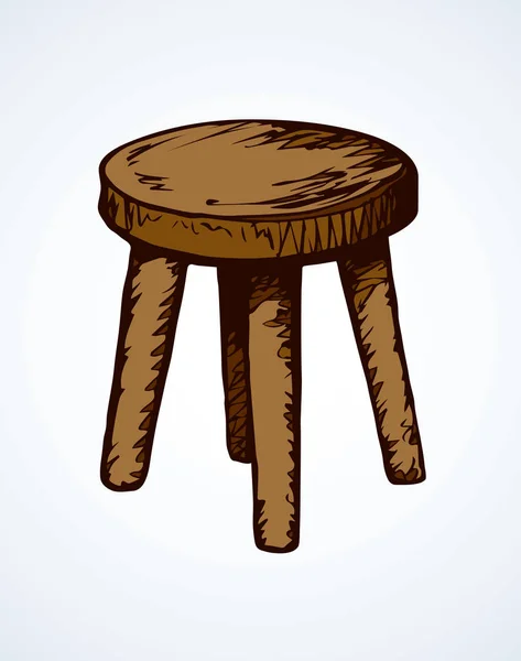 木制圆凳。矢量图 — 图库矢量图片