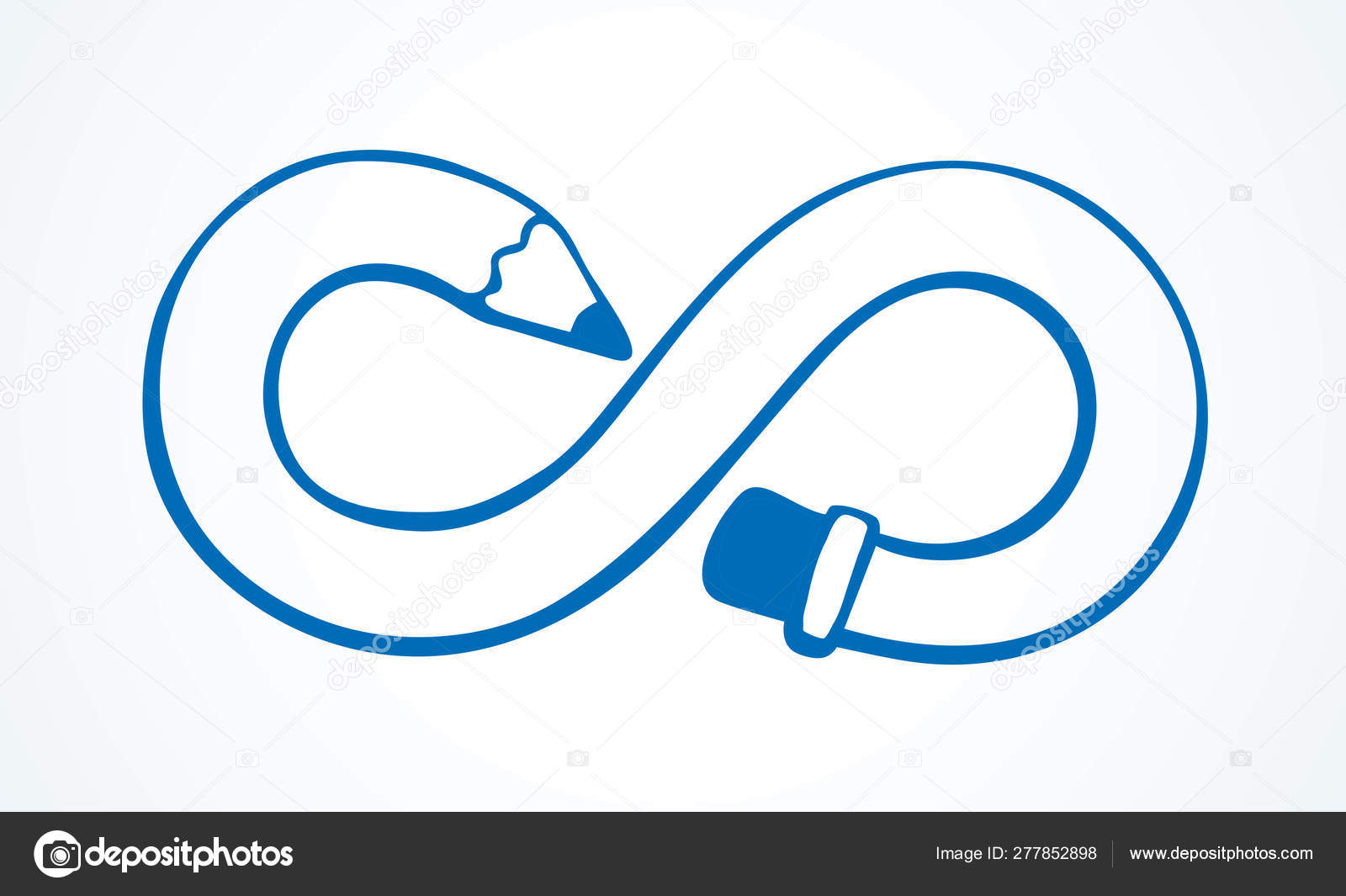Карандаш В Форме Бесконечности. Векторный Рисунок Векторное.